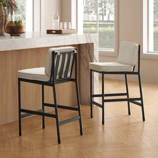 Odelia Counter Stools (Pearl White Bouclé)