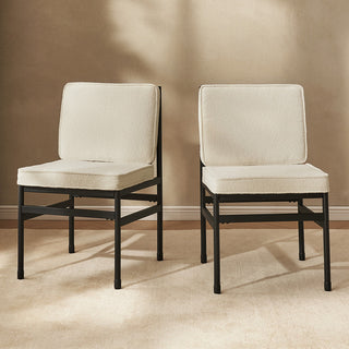 Odelia Dining Chairs (Pearl White Bouclé)