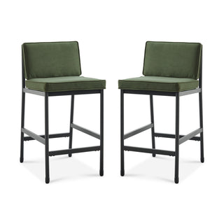Odelia Counter Stools (Olive Green Velvet)