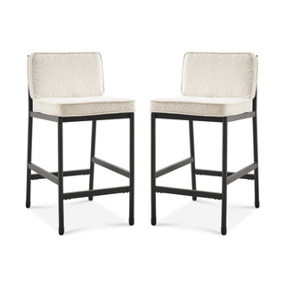 Odelia Counter Stools (Pearl White Bouclé)