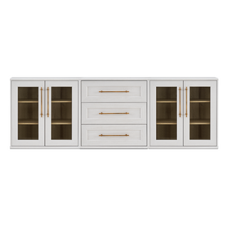Blake 3 Piece Entertainment Center with Storage, White Oak