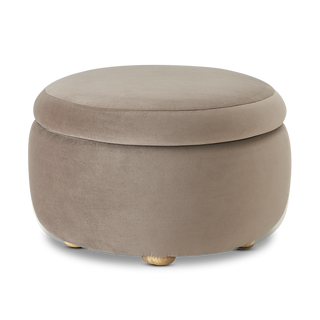 Luna Storage Ottoman, Mocha Brown Velvet