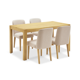 Logan Solid Wood 4-Seater Dining Set