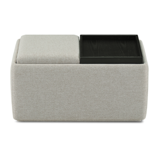 Levi Storage Tray Bench, Light Gray