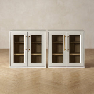 Blake Modular Storage Cabinet Acrylic, White Oak