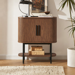 Quin Tambour Cabinet, Walnut