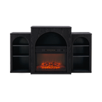 Fireplace Mantel TV Stand, Black Oak