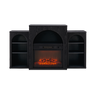 Fireplace Mantel TV Stand, Black Oak