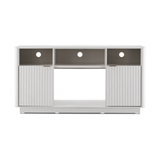 Brooklyn 59" Electric Fireplace TV Stand, White Oak