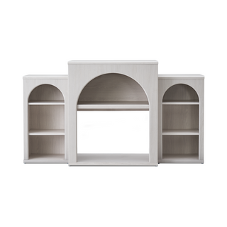 Blake 59" Electric Fireplace Mantel TV Stand, White Oak