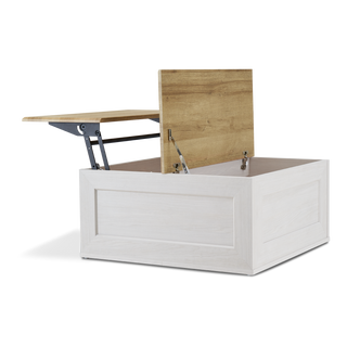 Blake Lift Top Chest Coffee Table with Storage, White Oak