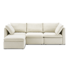 Macy 4 Seats Modular Sectional Sofa with Fully Removable Covers, Large Storage (Oat)