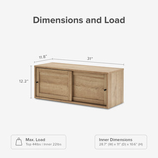 Lauren Floating TV Stand, Light Oak