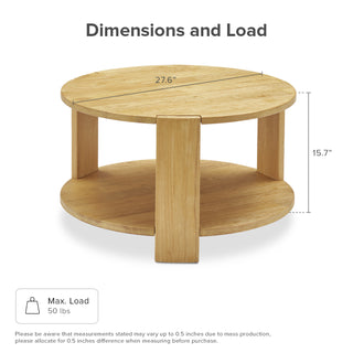 Logan Solid Wood Round Coffee Table