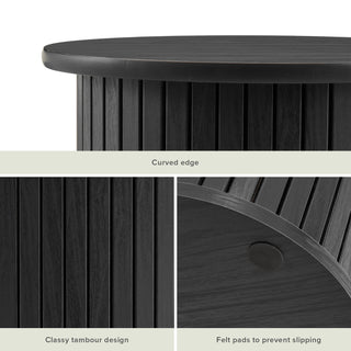 Quin Coffee Table & Side Table, Black Oak