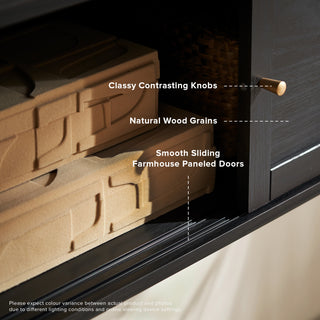 Lauren Floating TV Stand, Black Oak