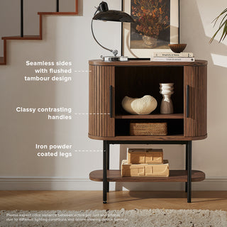 Quin Tambour Cabinet, Walnut
