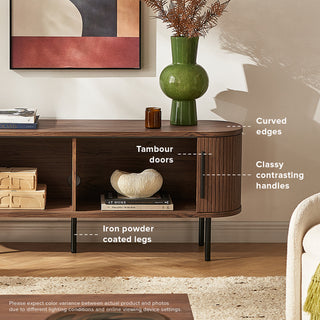 Quin Tambour 59" TV Stand, Walnut