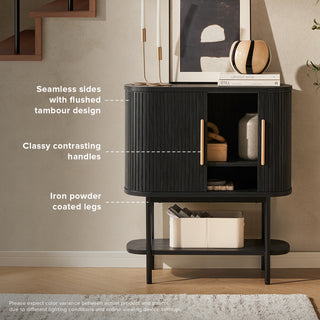 Quin Tambour Cabinet, Black
