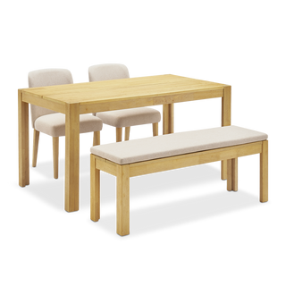 Logan Solid Wood 4-Seater Dining Set