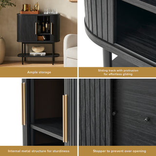 Quin Tambour Cabinet, Black