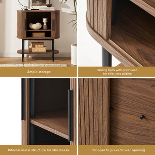 Quin Tambour Cabinet, Walnut