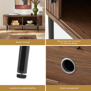 Quin Tambour 59" TV Stand, Walnut