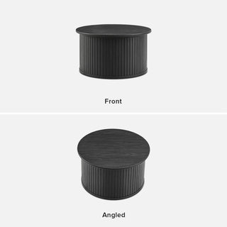 Quin Coffee Table & Side Table, Black Oak