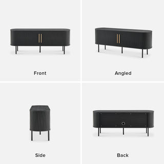 Quin 59" TV Stand & Coffee Table, Black Oak