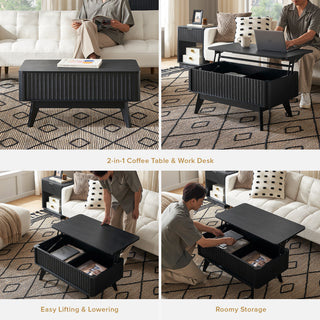 Brooklyn Lift Top Coffee Table, Black Oak