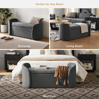 Sophie Storage Bench, Dark Gray