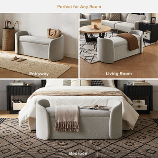 Sophie Storage Bench, Light Gray