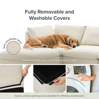 Macy Loveseat with Storage, Oat