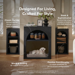 Blake 59" Electric Fireplace Mantel TV Stand, Black Oak