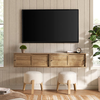 Lauren Floating TV Stand, Light Oak