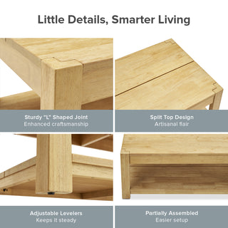 Logan Solid Wood Rectangle Coffee Table