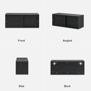 Lauren Floating TV Stand, Black Oak