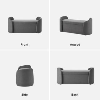 Sophie Storage Bench, Dark Gray