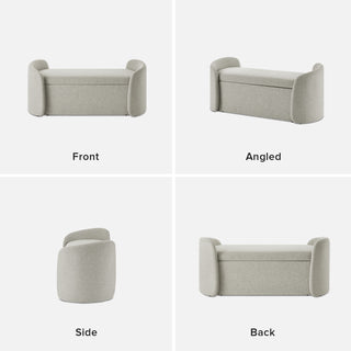 Sophie Storage Bench, Light Gray