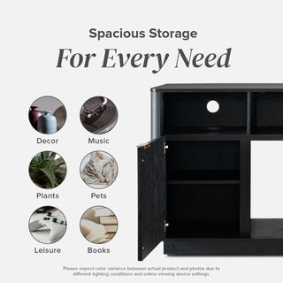 Brooklyn 59" Electric Fireplace TV Stand + Lift-top Coffee Table, Black Oak Set