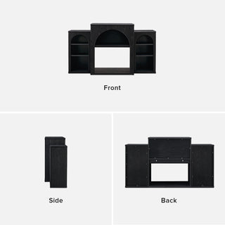 Blake 59" Electric Fireplace Mantel TV Stand, Black Oak