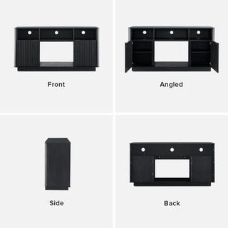 Brooklyn 59" Electric Fireplace TV Stand, Black Oak