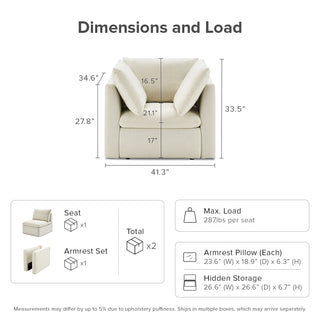 Macy Armchair with Storage, Oat