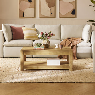 Logan Solid Wood Rectangle Coffee Table