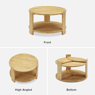 Logan Solid Wood Round Coffee Table