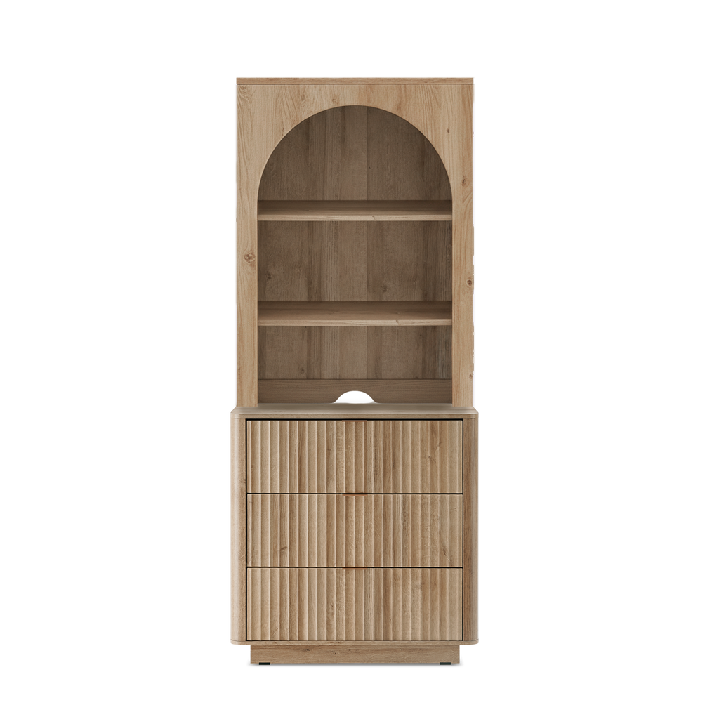 mopio brooklyn mid century modern dresser Brooklyn Hutch Dresser (Golden Oak)