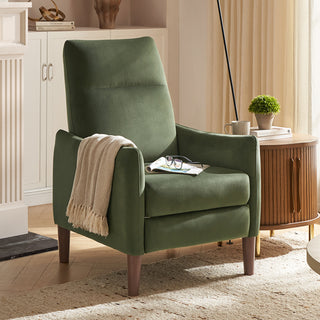 Arthur Recliner Chair, Olive Green Premium Velvet