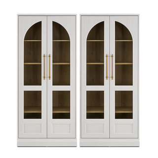 Blake Tall Acrylic Display Cabinet Arched, White Oak