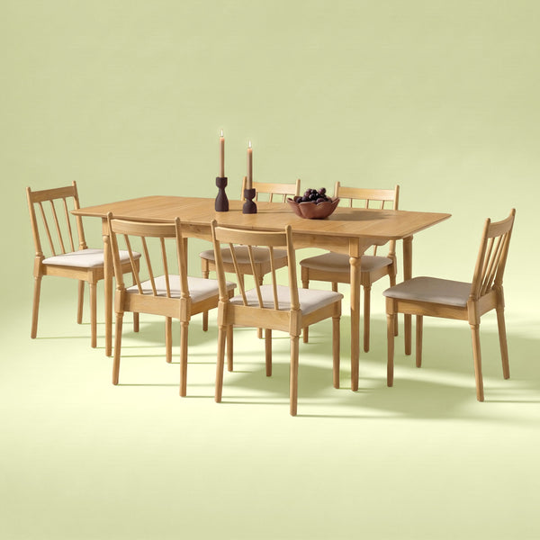 Elowen 63"-79" Farmhouse Extendable Dining Table Set for 6