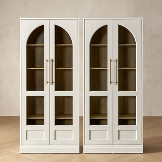 Blake Tall Acrylic Display Cabinet Arched, White Oak